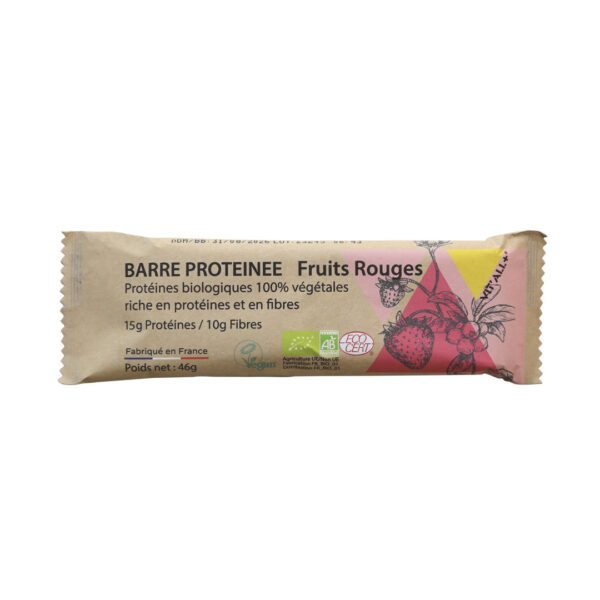 BARRE PROTEINEE VEGETALE FRUITS ROUGES VIT'ALL+