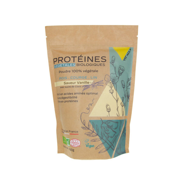 PROTEINES VEGETALES BIOLOGIQUES* VANILLE - Pois, Courge, Lin