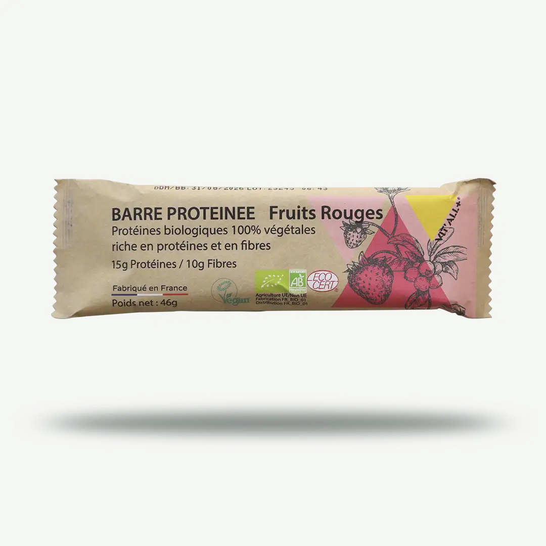 BARRES PROTÉINÉES FRUITS ROUGES BIO*